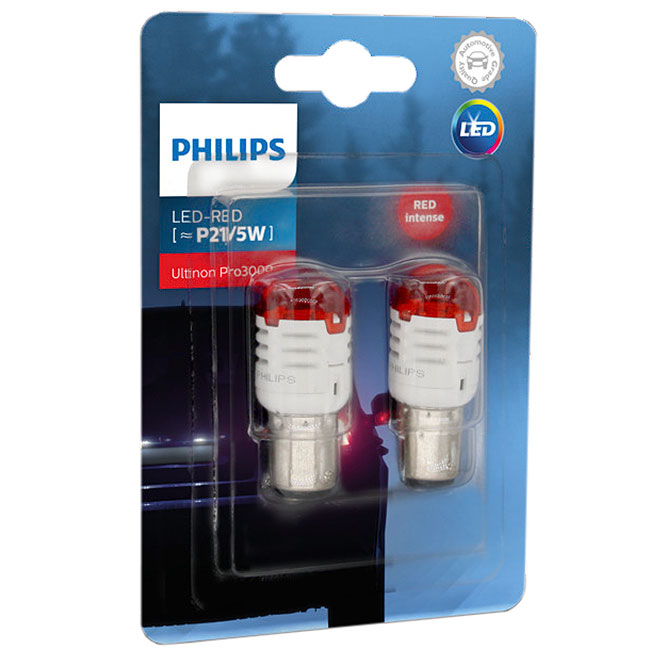 Лампы автомобильные светодиодные PHILIPS P21/5 LED red 11499 U30R B2