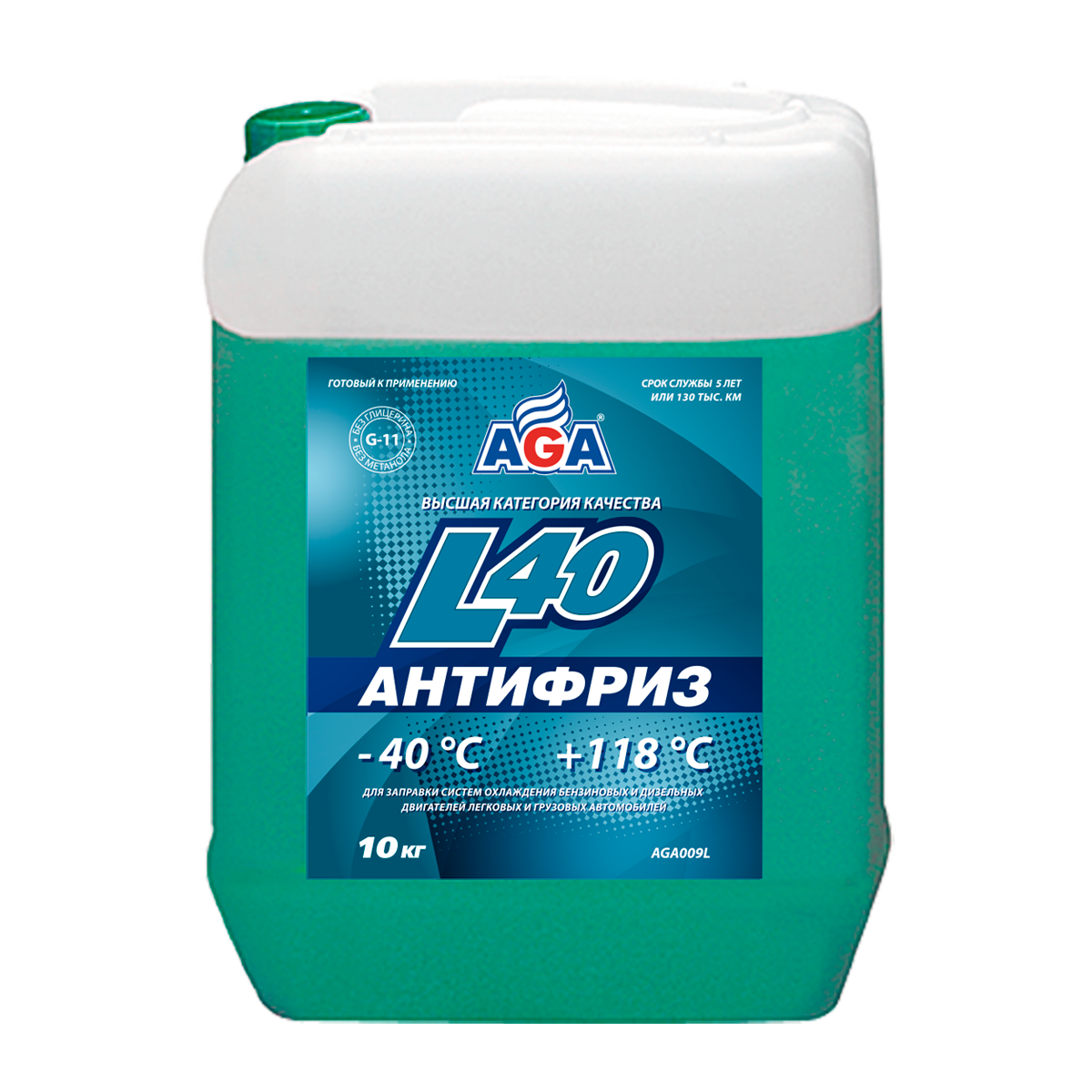 Антифриз AGA-L40 сине-зеленый, G11 (10 кг)