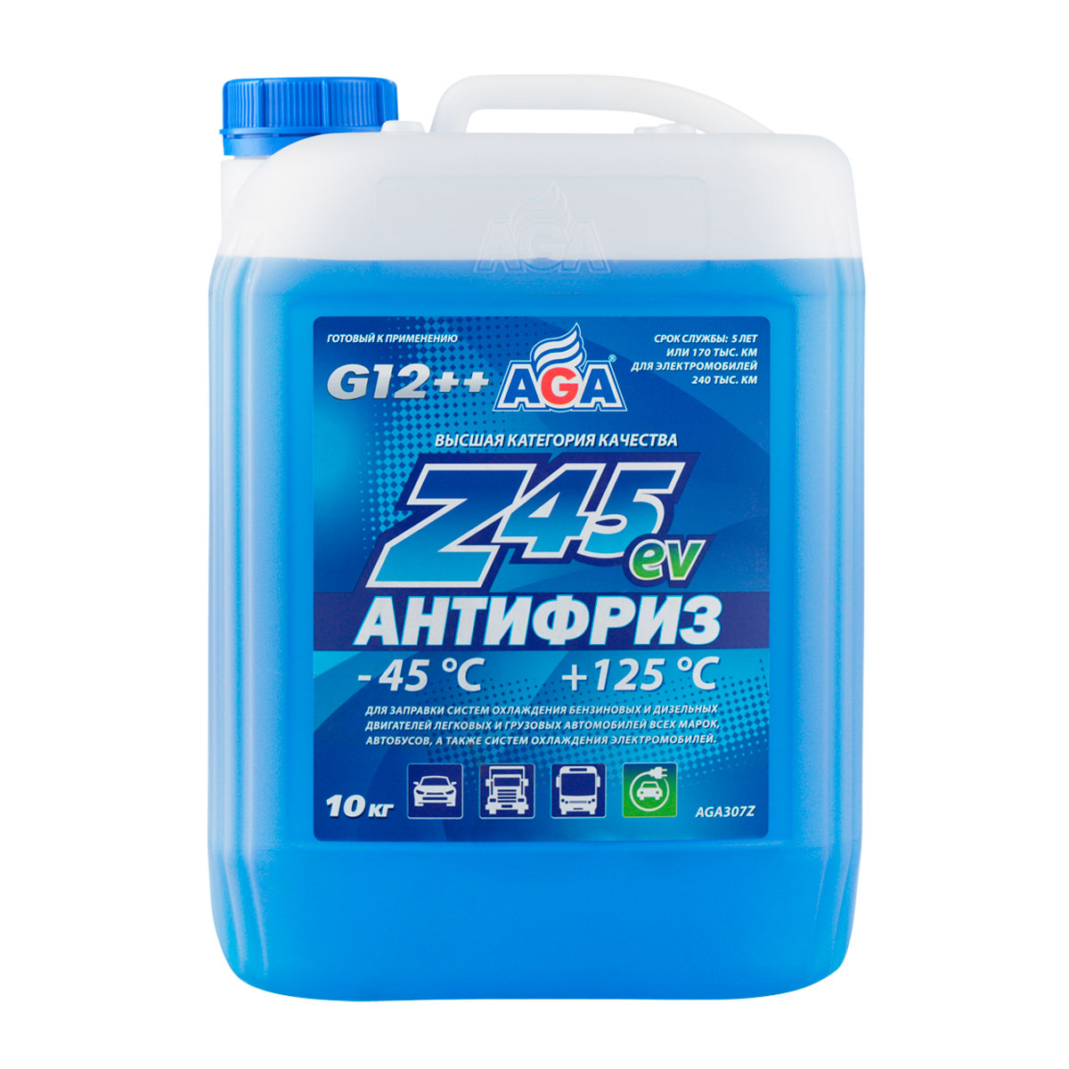 Антифриз AGA Z45ev синий, G-12++ (10 кг.)