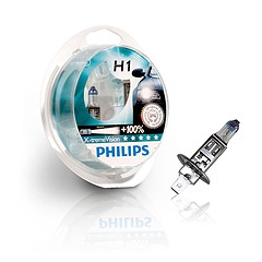 Лампа PHILIPS X-treme Vision H1, (Комплект - 2 шт.)