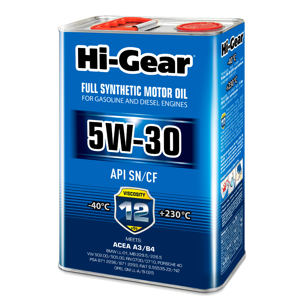 Моторное масло Hi-Gear 5W-30 SN/CF ACEA A3/B4, 4л. HG0034