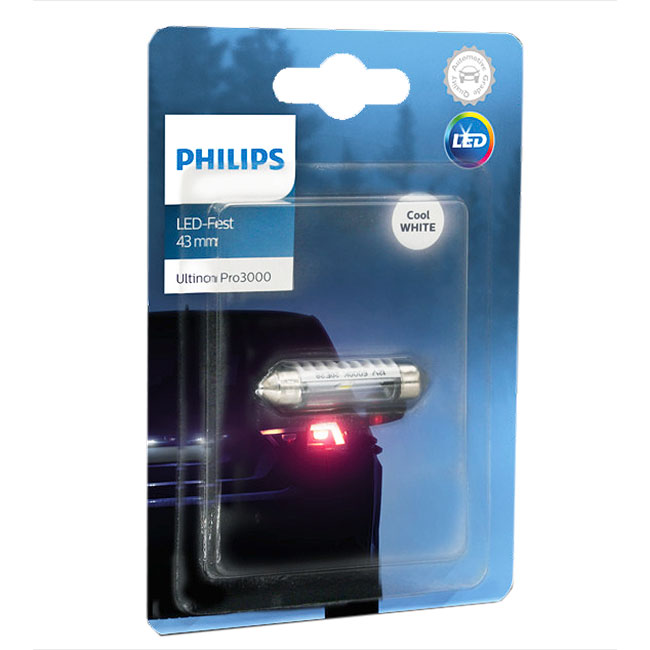 Лампа автомобильная светодиодная PHILIPS Festoon 43mm LED 11864 U30CW B1