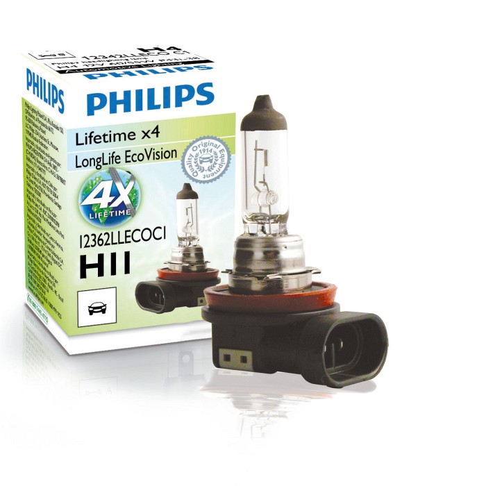 Лампа Philips LongLife EcoVision H11, 12V 55W PGJ19-2 (1 шт.)