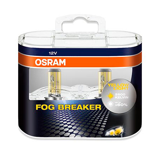 Комплект ламп OSRAM FOG BREAKER Н7, Комплект - 2 шт. (желтые)
